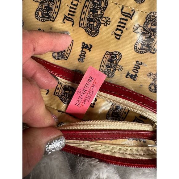 Vintage og juicy couture strawberry velour makeup cosmetic case bag - Picture 5 of 12